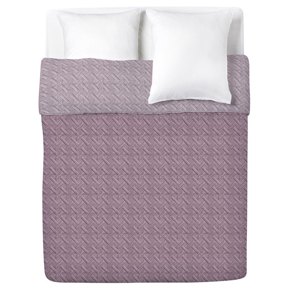 Couvre lit réversible effet matelassé rose 240x220cm