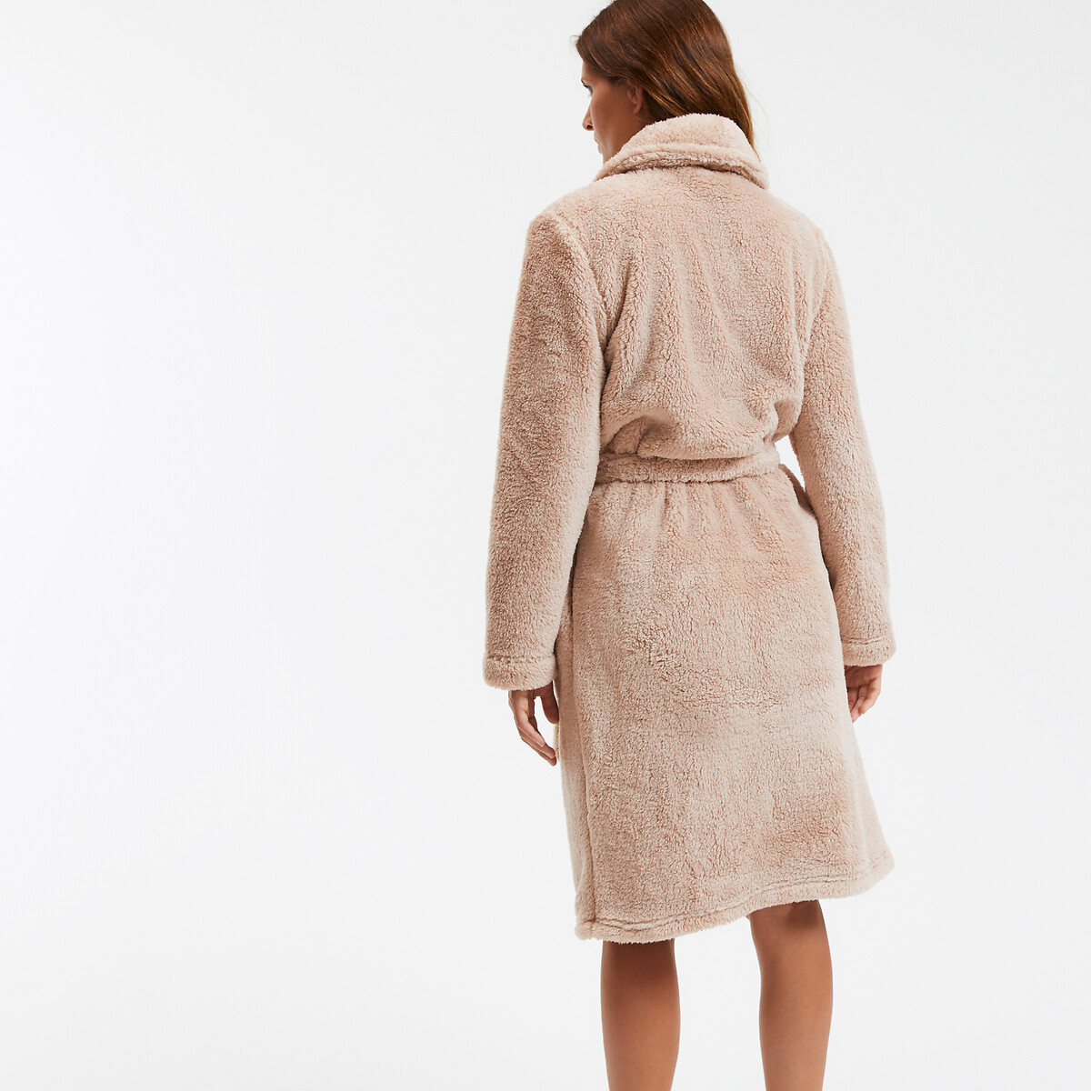 COLEÇÕES LA REDOUTE<br>Robe de vestir em fleece, gola xale