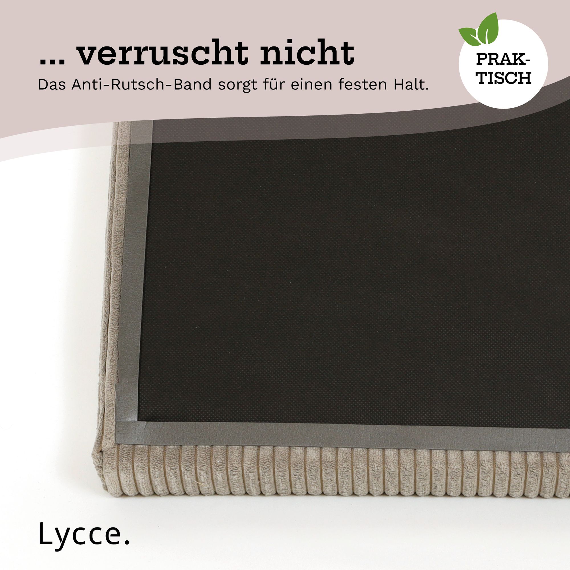 Lycce Klemmkissen Sitzkissen mit 1 Leiste, Cordstoff extra Polsterung