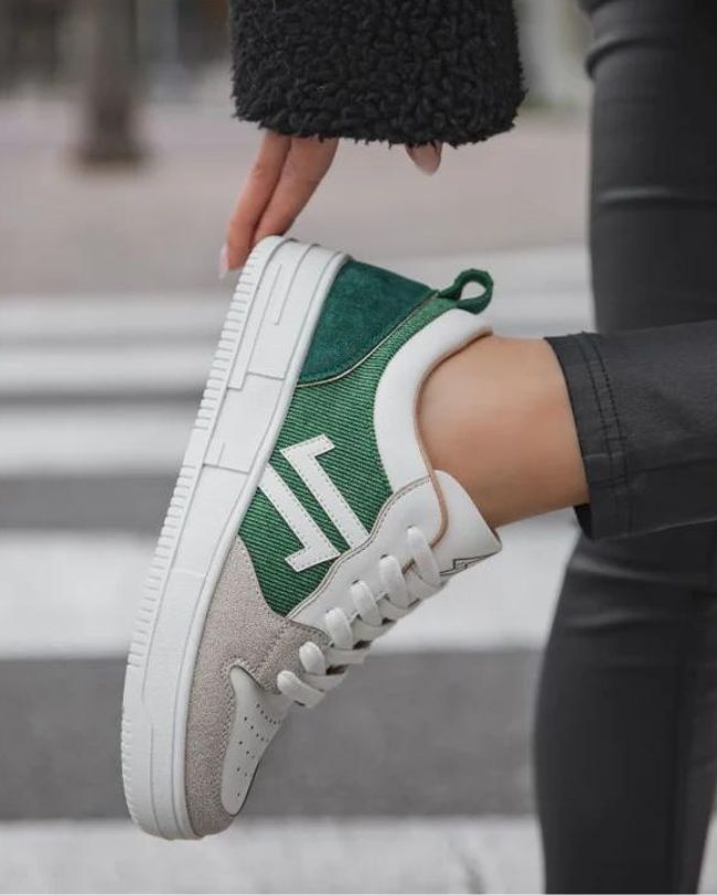 Basket femme verte à lacets - CL68 GREEN
