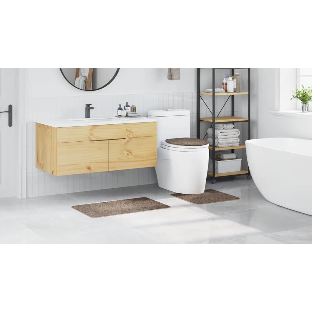 vidaXL Antislip badmattenset 3-delig bruin