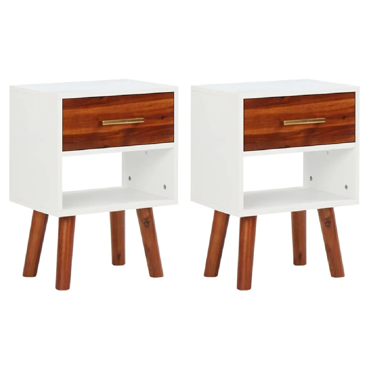 vidaXL Tables de chevet 2 pcs - Bois d'acacia massif