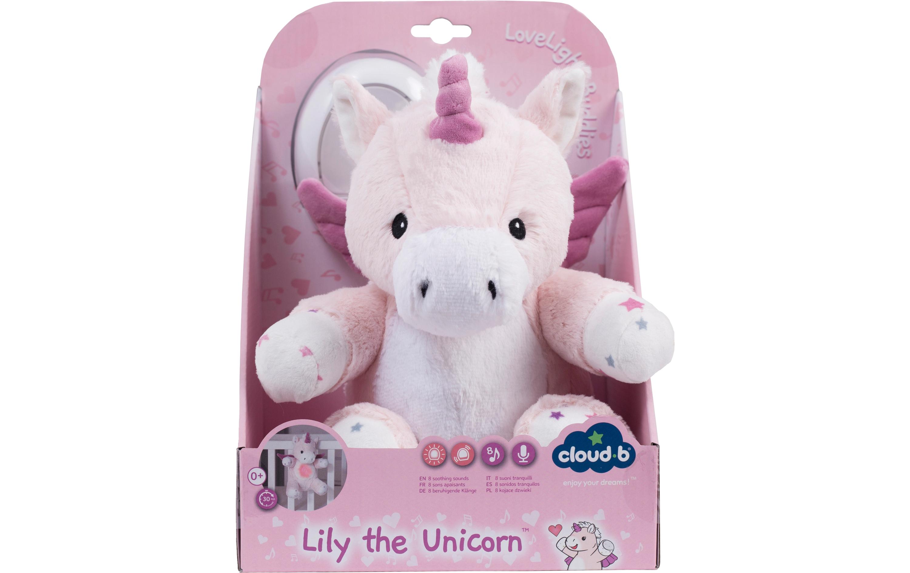 Einschlafhilfe Lovelight Buddies Lily das EinhornKuscheliger Plüsch für eine beruhigende Wirkung