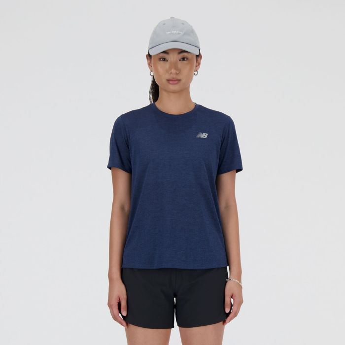 New Balance Dame T-shirts Athletics Short Sleeve Blå