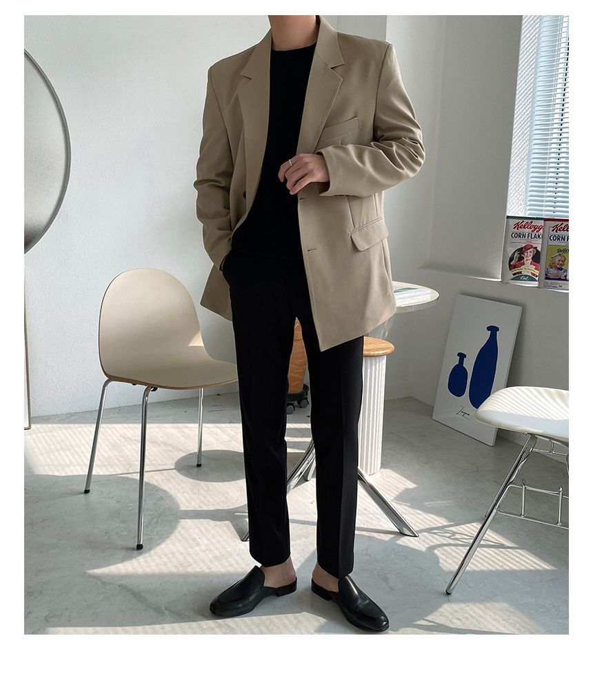 Okwano - Blazer met inkeping en effen enkelrijs