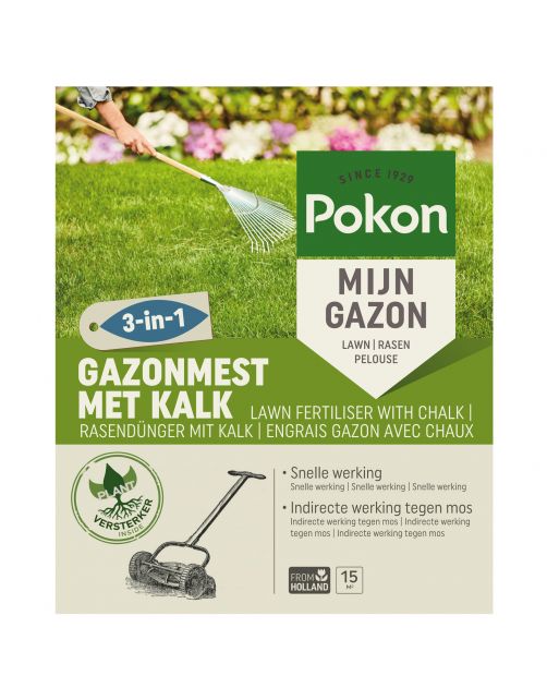 Pokon Gazonmest Met Kalk 3-In-1 - Gazonmeststoffen