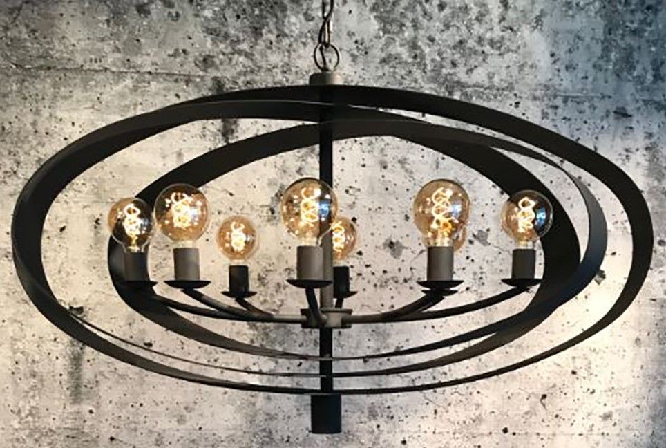 Hanglamp - industrial dark | LB019-8+1 Malibu  | Leclercq & BouwmanB120 x D65 cm