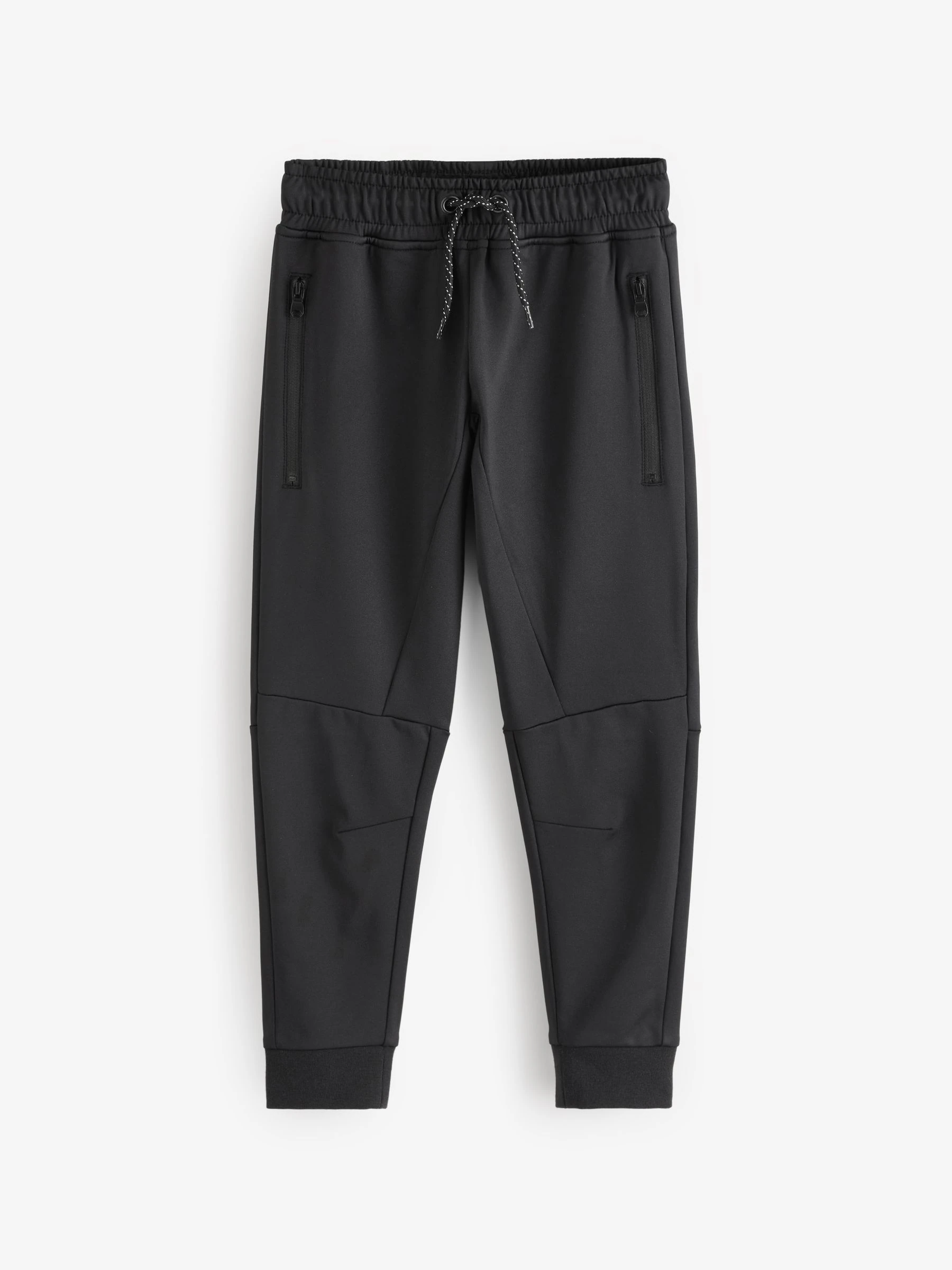 Zwart/marineblauw - Slim-fit joggingbroek met ritszak (3-16jr)