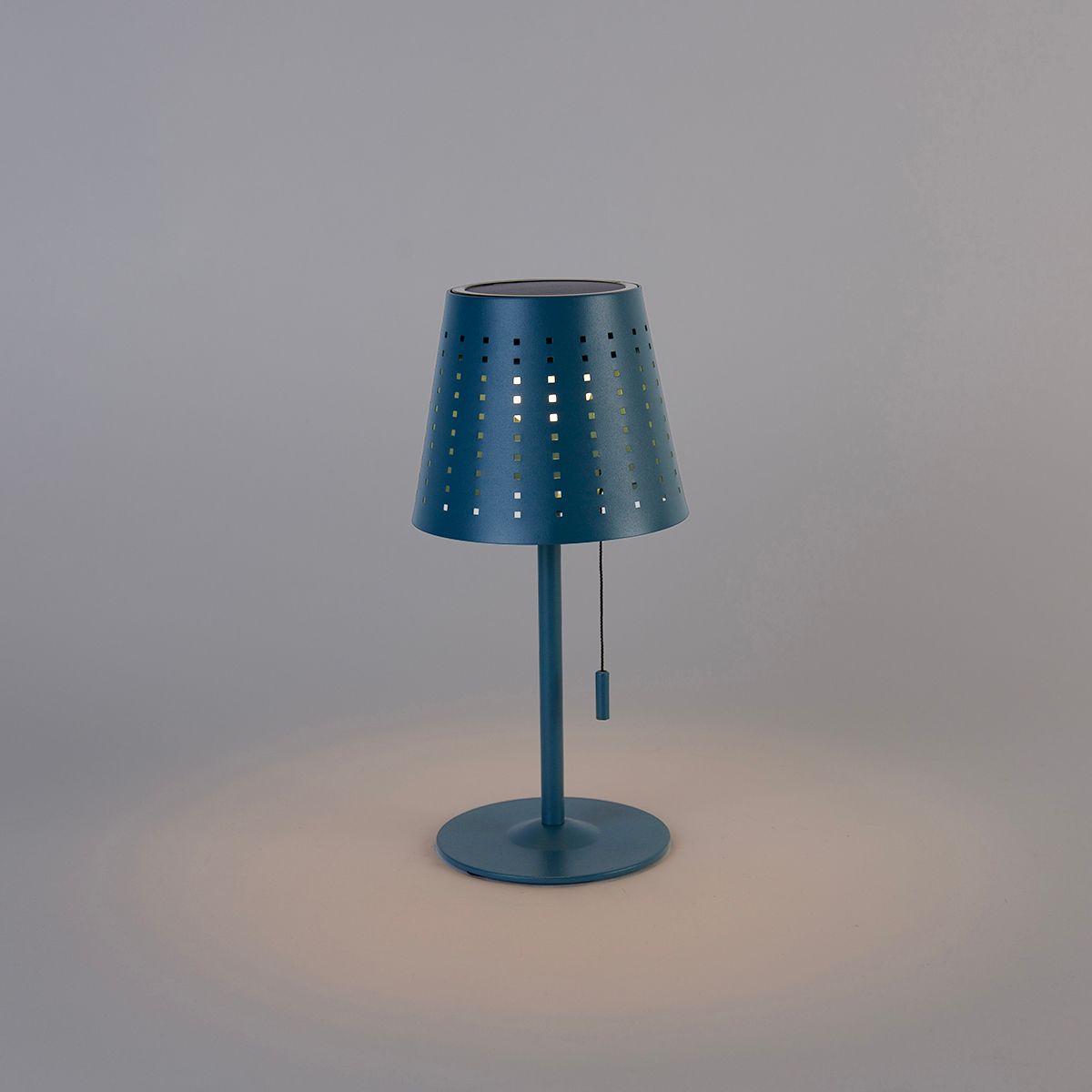 Set van 2 tafellampen blauw oplaadbaar en solar - Ferre