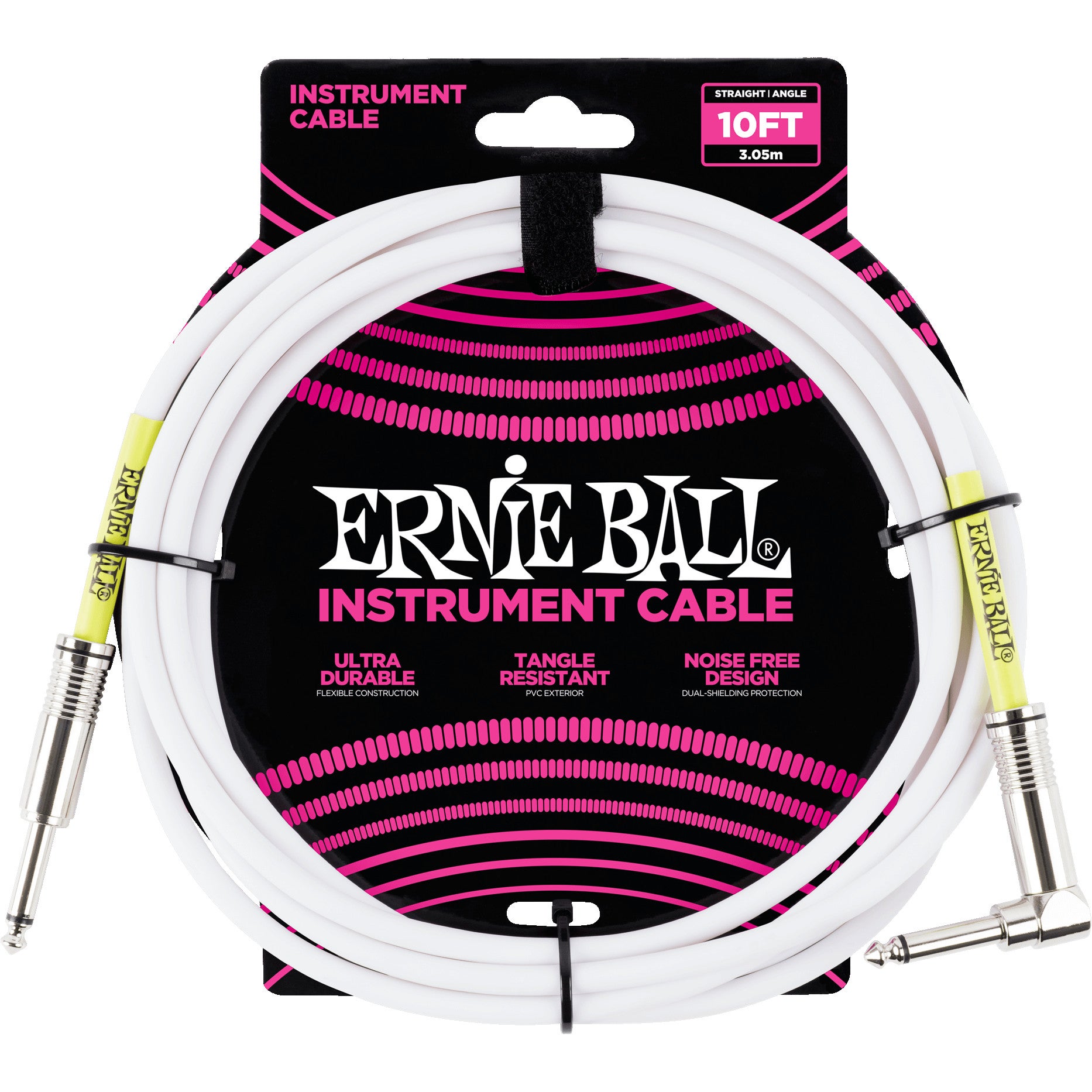 Ernie Ball 6049 Classic Instrument Cable, 3 meter, wit