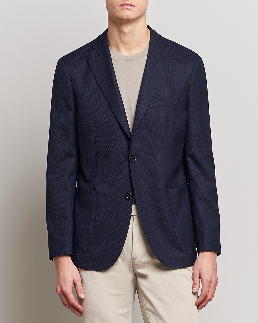 Boglioli K Jacket Wool Hopsack Classic Blazer Navy