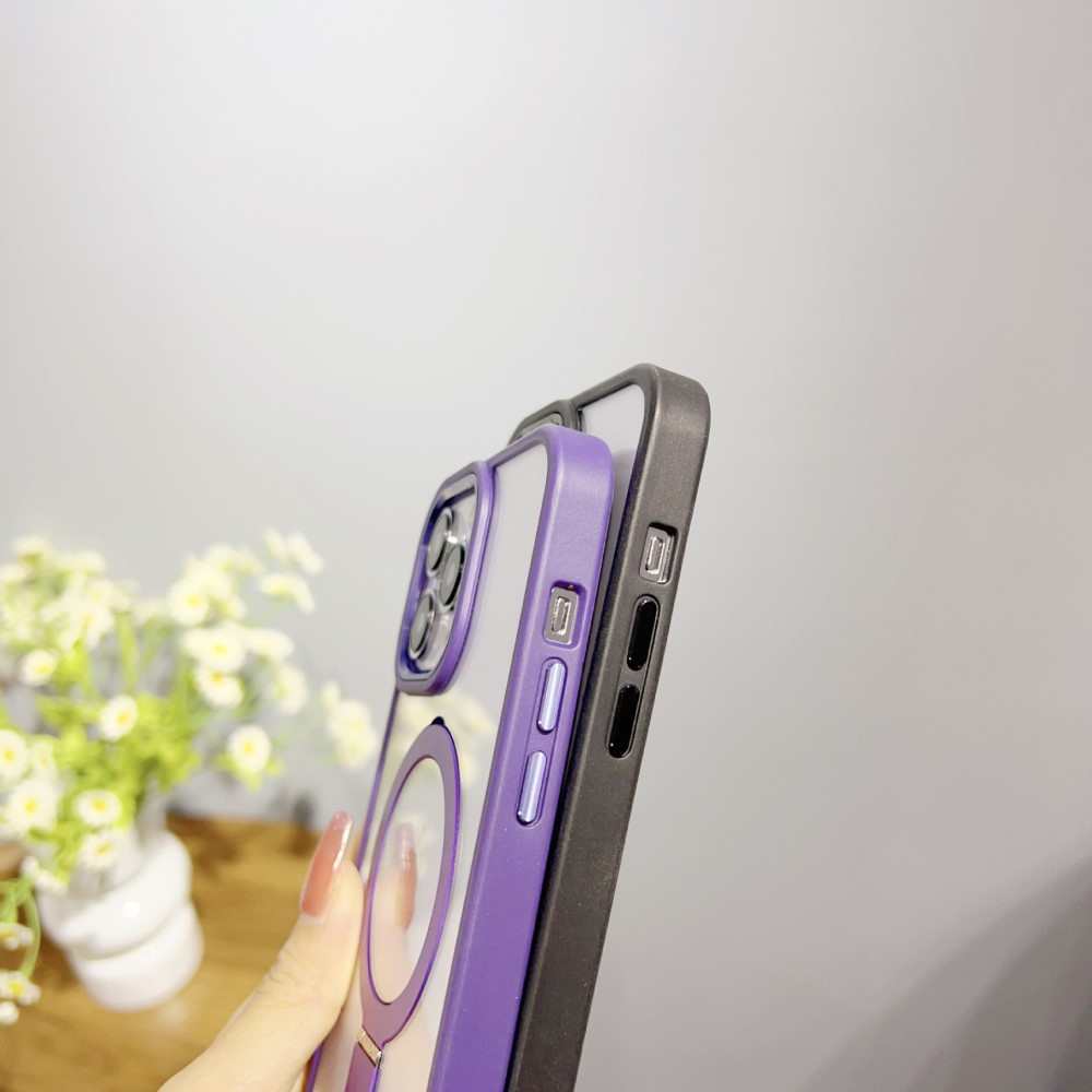 iPhone 14 Pro MagSafe Hybrid Hardcase Hülle   TPU Bumper   Kickstand Aufsteller - Dunkelblau