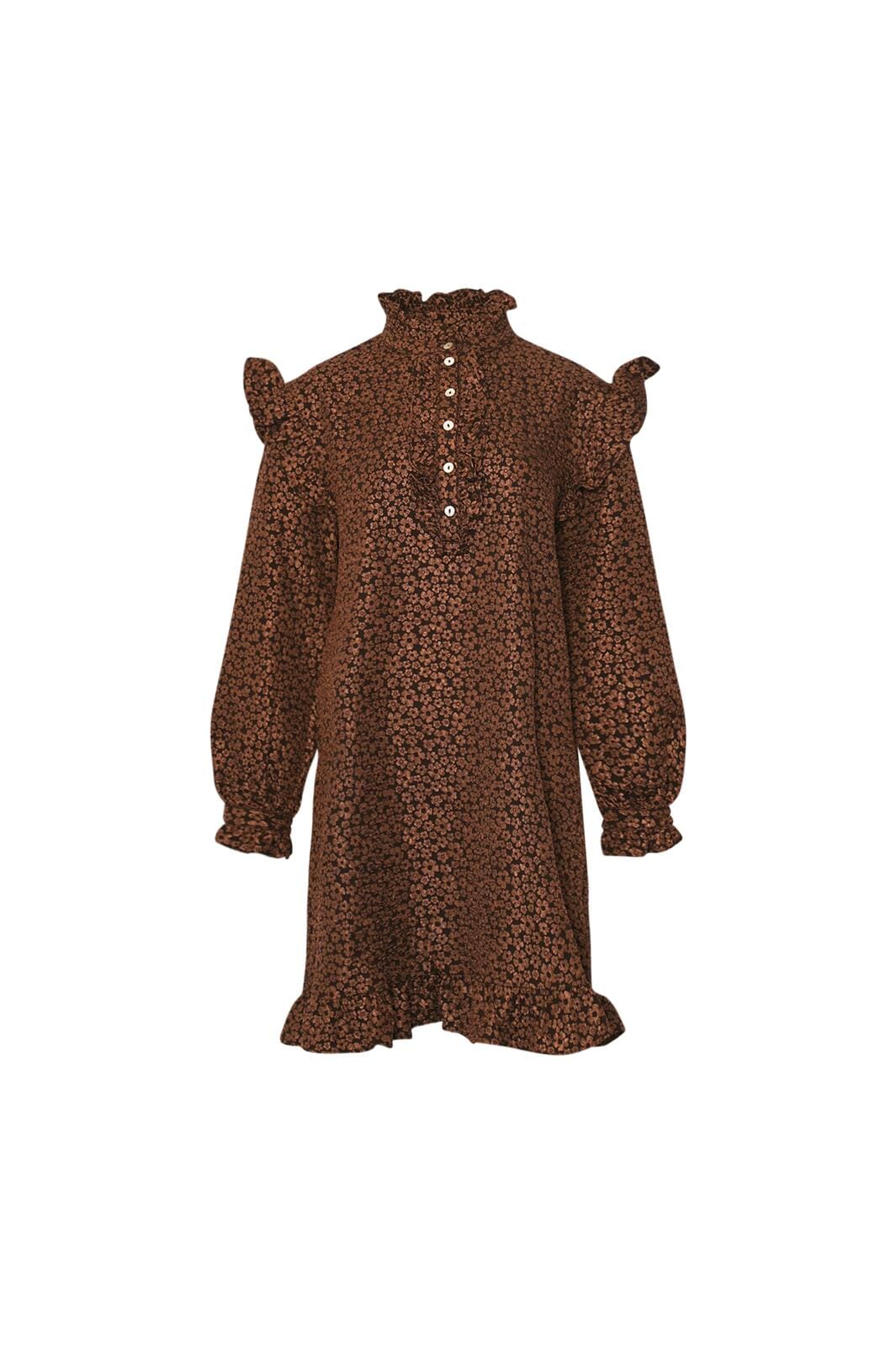 Noella Reno Ruby Ruffle Dress 674 chocolate