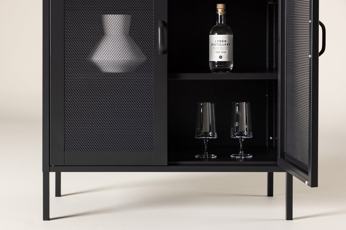 FjÃ´rd - Dressoir Zwart Doors 40cm - Staal - Misha