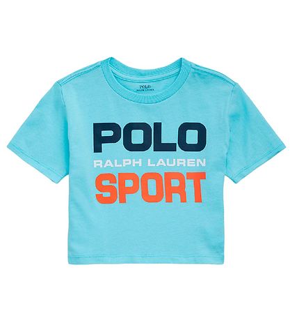 Polo Ralph Lauren T-shirt - Cropped - Polo Sport - LyseBlå m. Pr