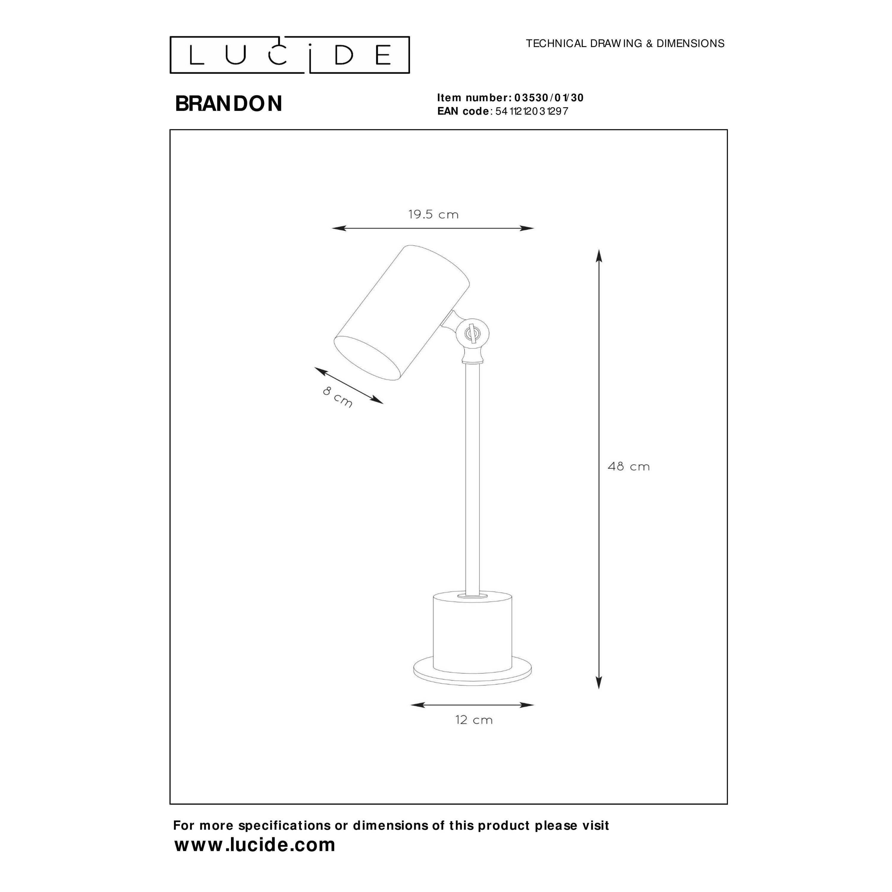 Brandon bureaulamp zwart
