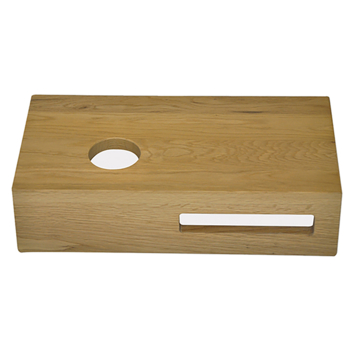 Marho Tarn wastafelblad toilet links 40 x 21 x 10 cm massief hout
