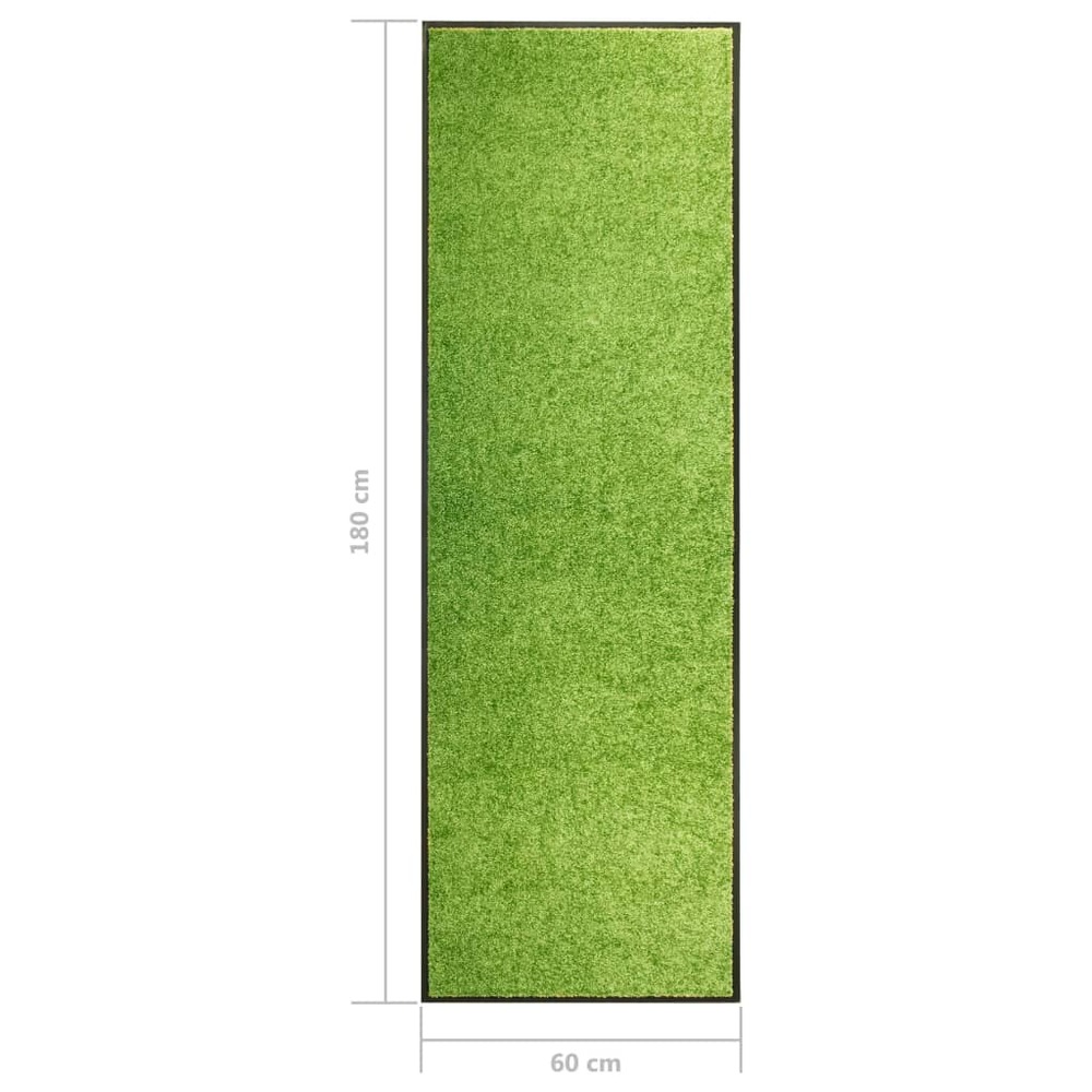 Paillasson lavable vert 60x180 cm