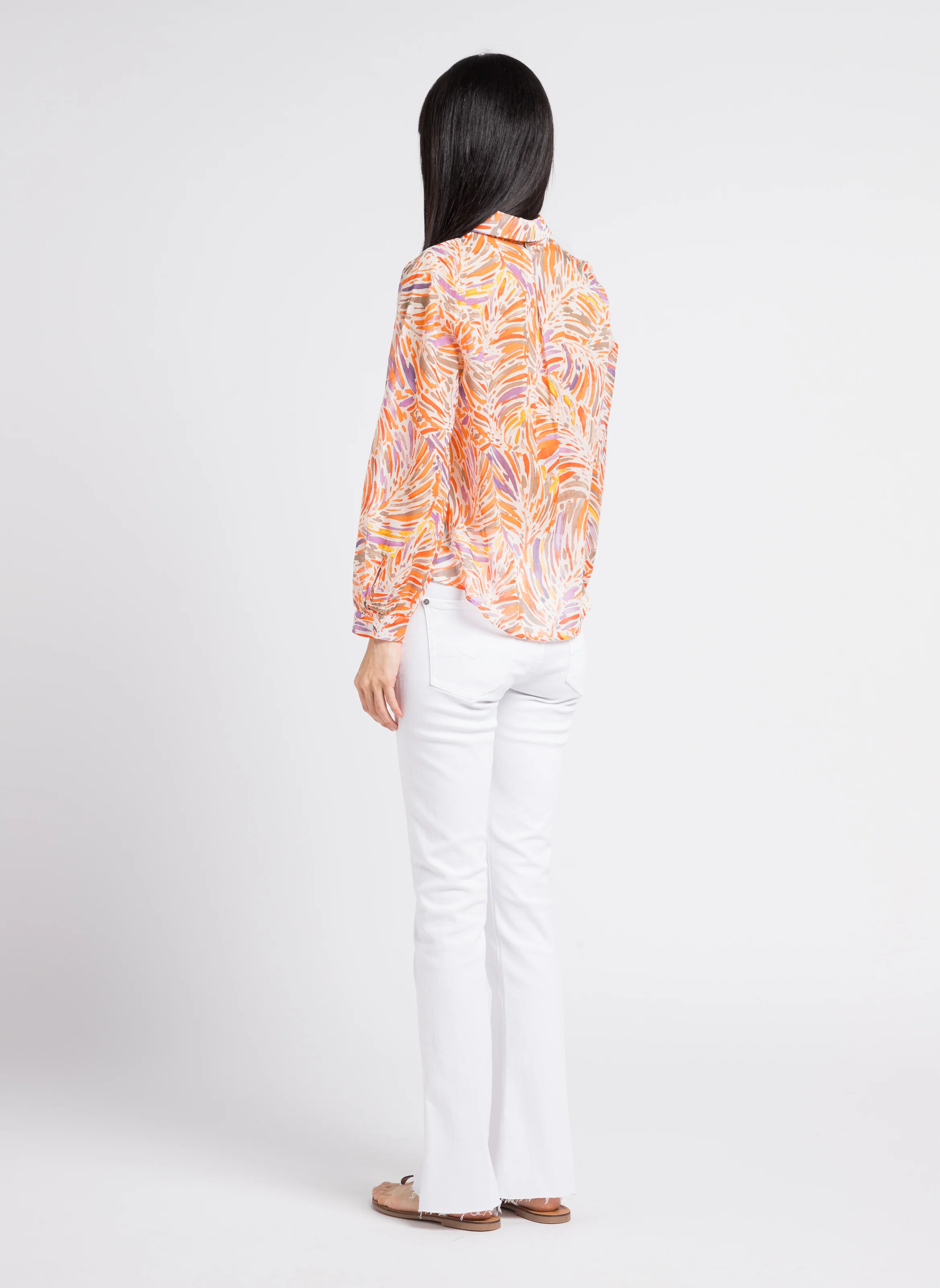 HARVIL - Sandales plates en cuir | Blanc