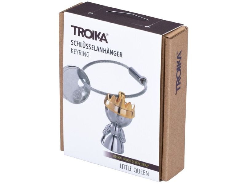 Troika Schlüsselanhänger Little Queen Silber / Gold Schlüsselanhänger mit goldener Krone