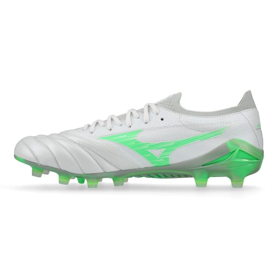 Mizuno Morelia Neo IV Beta Elite FG/AG Frontier - Blanc/Vert Néon/Cool Gray