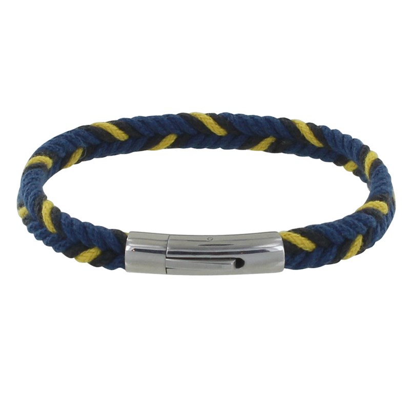 Bracelet Homme Chevron Bleu Foncé Jaune Noir