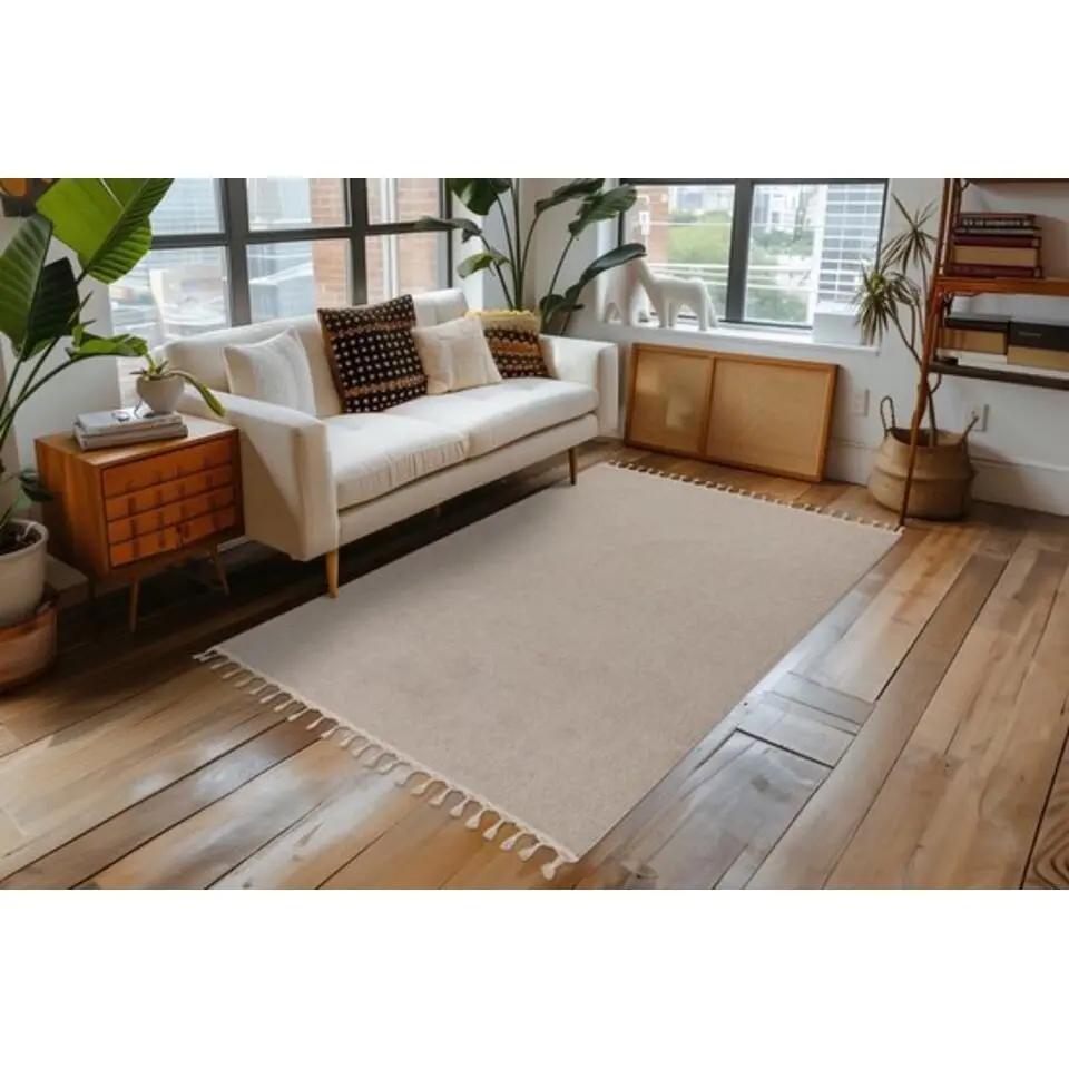 Lalee Vloerkleed Tunis - Uni effen beige 120x170 cm
