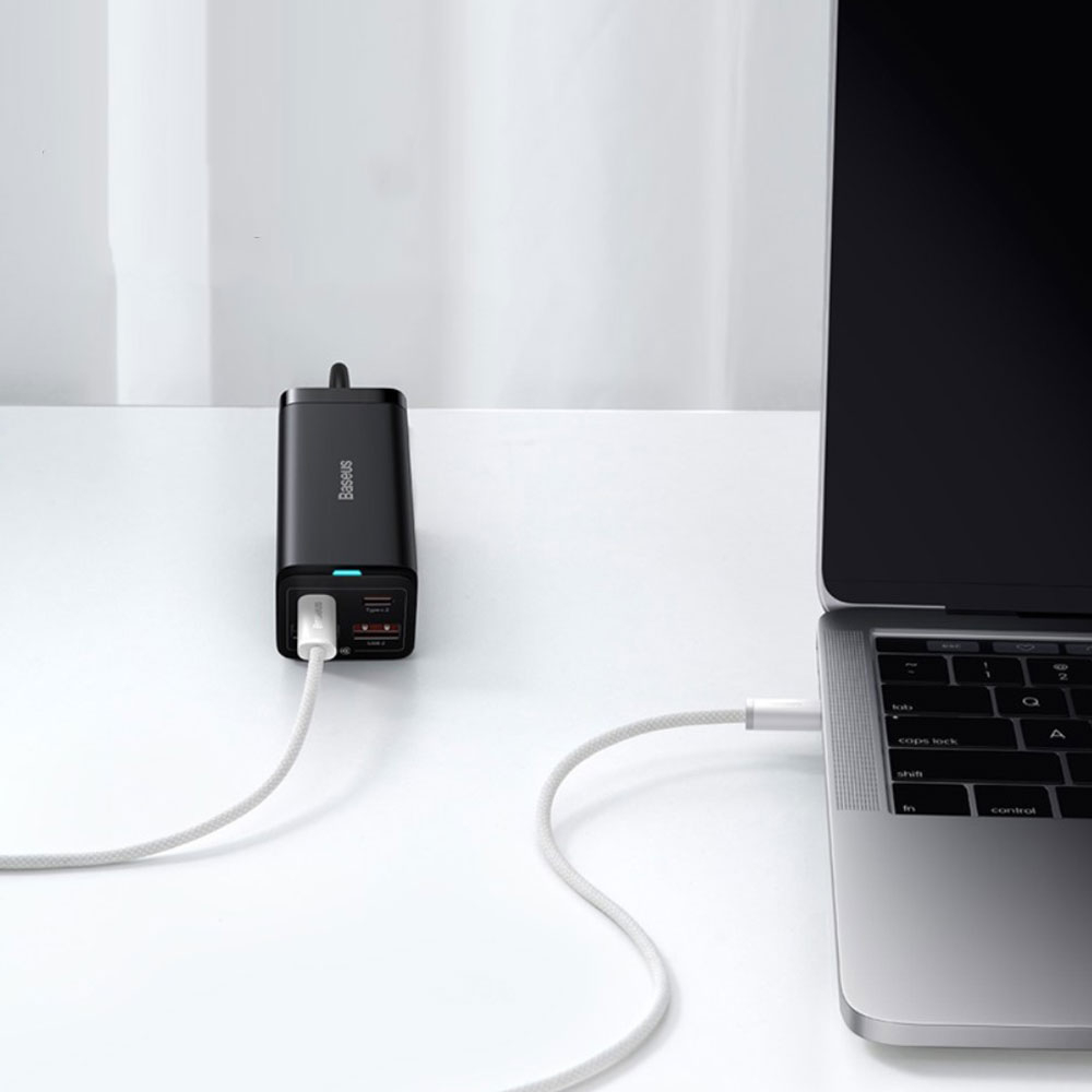 (2m) 100W Dynamic USB C auf USB C Nylon Ladekabel Fast Charging Datenkabel - Grau