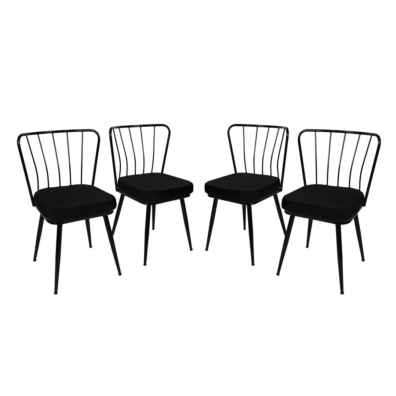 Homitis 4 Chaises Yildiz noires - 43x82x42 cm