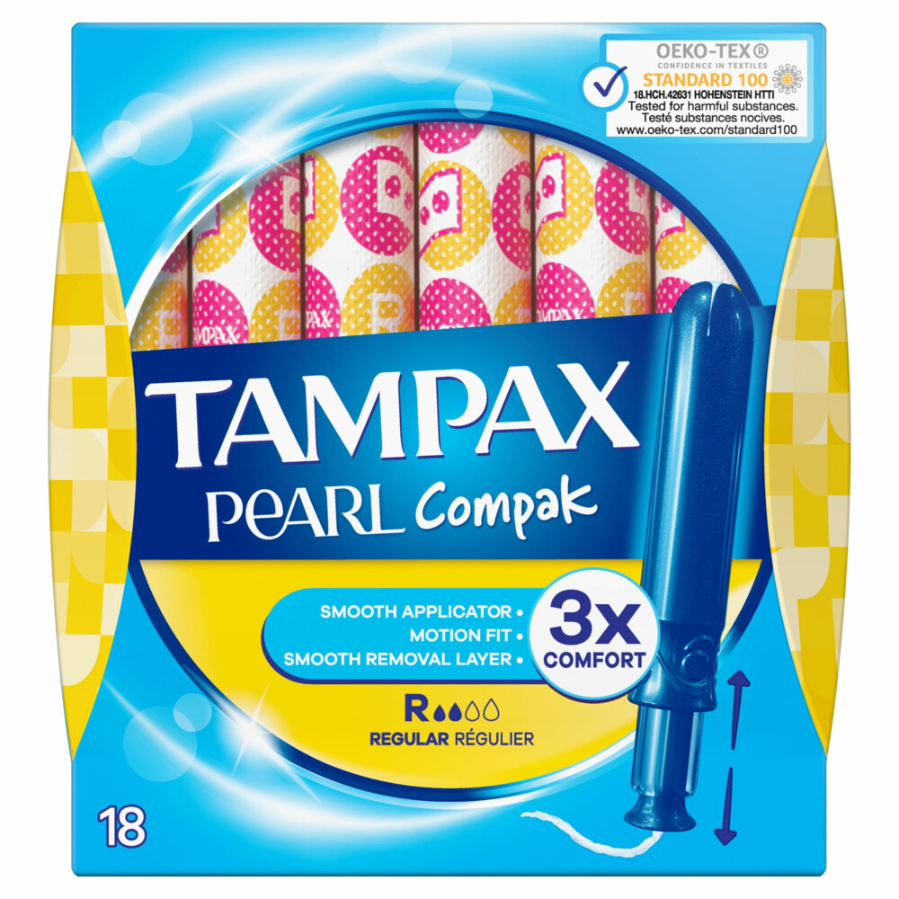 Tampax Pearl Compak Regular Tampons Met Inbrenghuls18 stuks