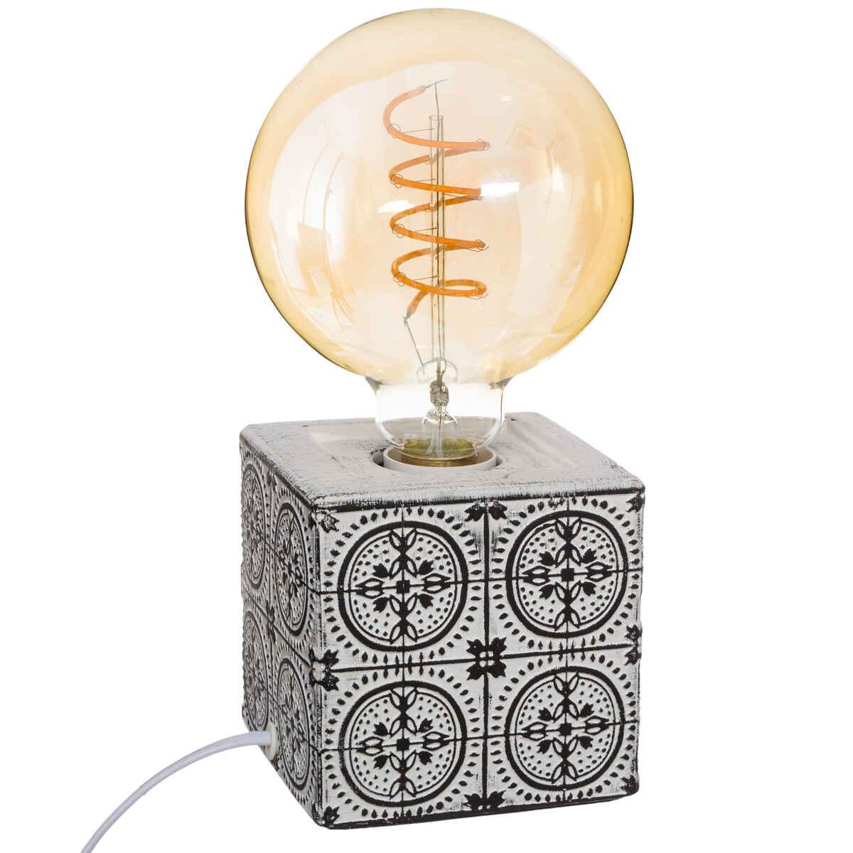LAMPE SOCLE CARO BLEU H.11CM