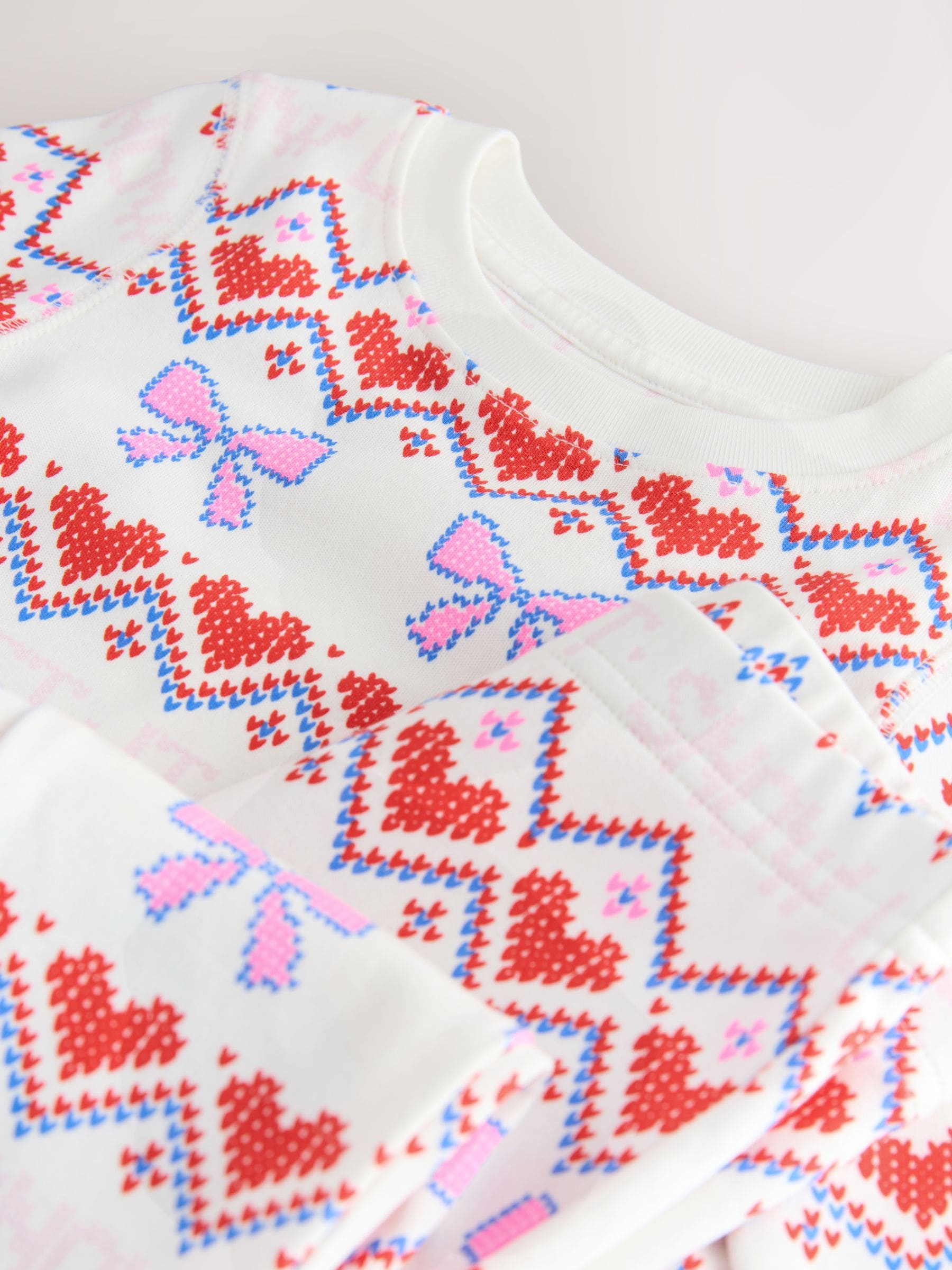 Witte sneeuwprint - Kerstpyjama (9 mnd-16 jr)