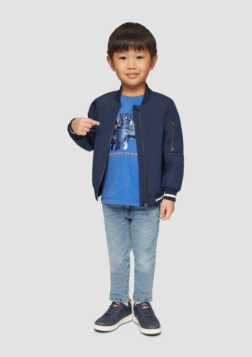 s.Oliver longsleeve met printopdruk blauw