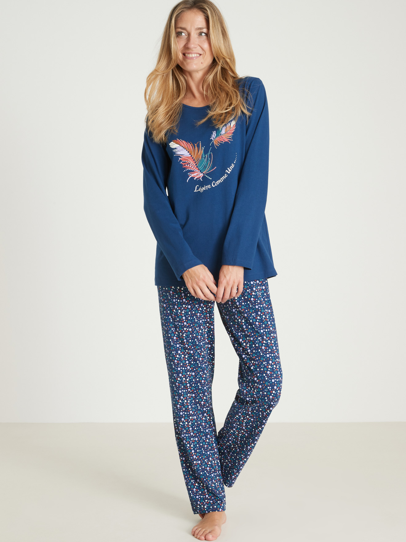 Pantalon de pyjama maille pur coton