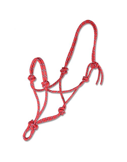 Waldhausen Knot Halter - Paardenhalster - Rood Donkerblauw Pony