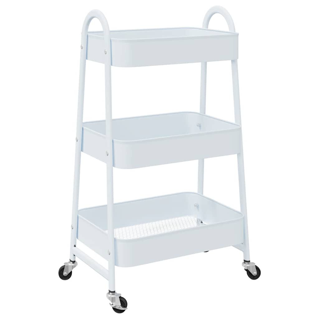 vidaXL Opbergkar met 3 lagen wit 42x41,5x77 cm