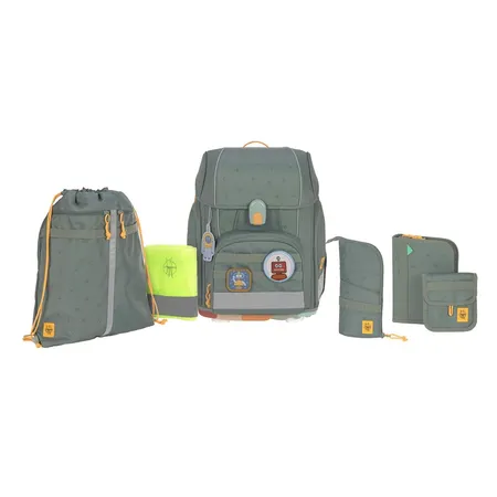 Lässig Schulranzen Set Boxy Unique Letters Green, 7-teilig