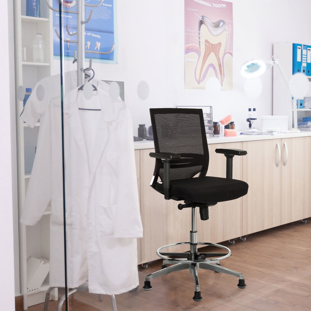 Counterstuhl TOP WORK 77 Stoff mit Armlehnen (höhenverstellbar) hjh OFFICE