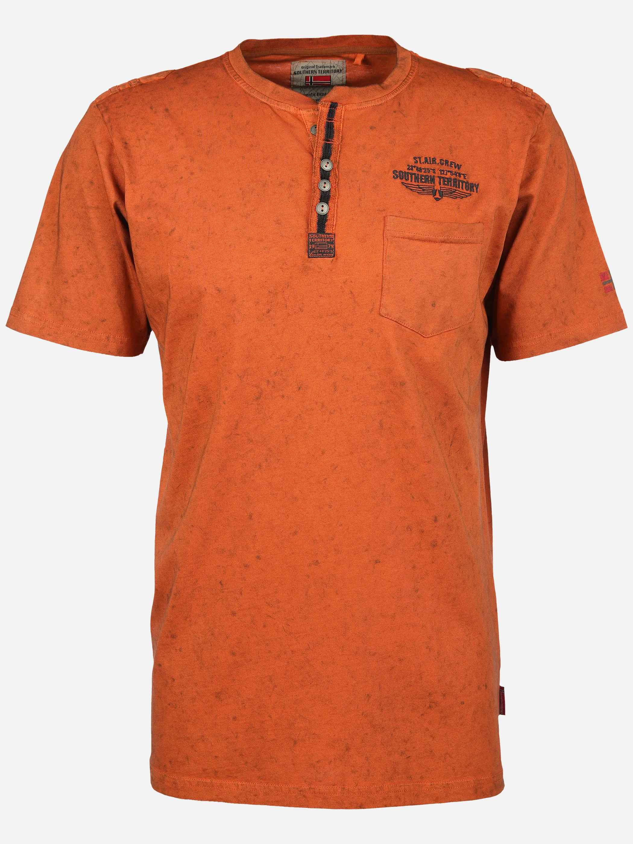 Herren Henleyshirt im Used Look