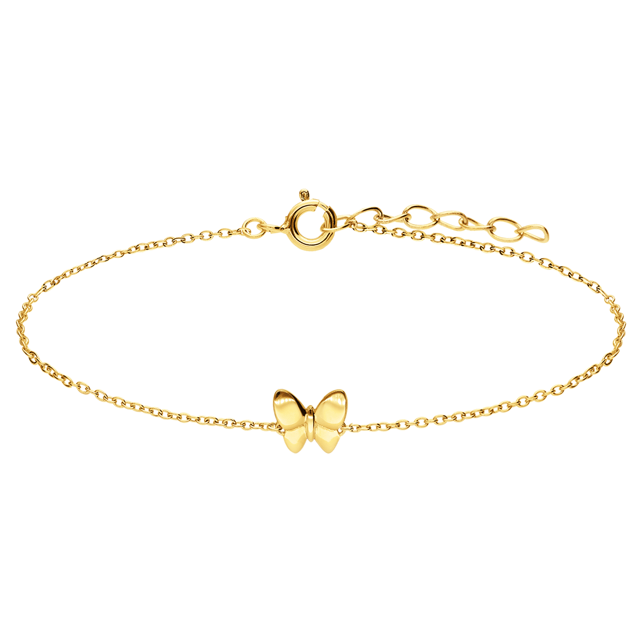 Zilveren goldplated armband vlinder