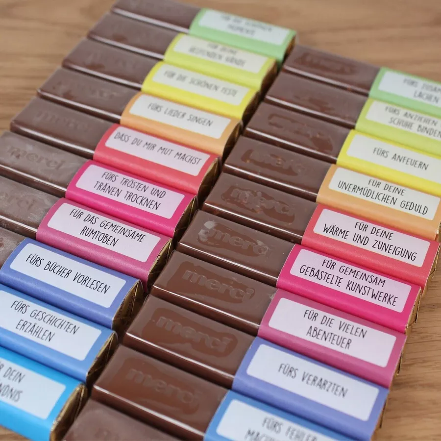 Nikima Papeterie AUFKLEBER SET - Merci Danke bunte Punkte Abschiedsgeschenk Kita Erzieher bunt