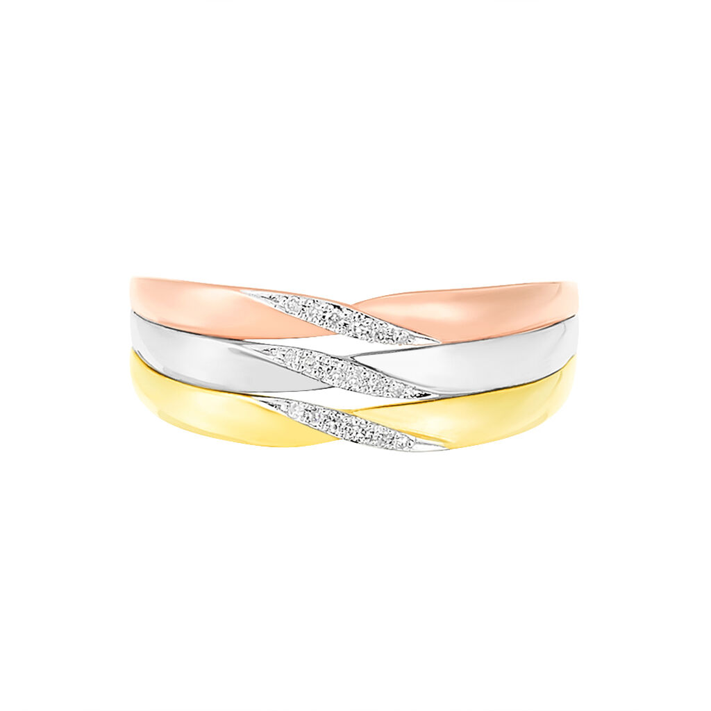 Bague Nesibe Or Tricolore Diamant