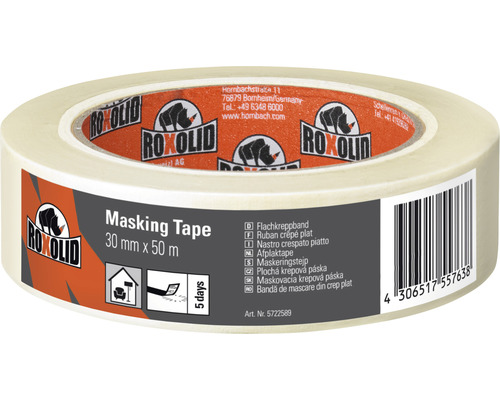 ROXOLID vlakke afplaktape beige 30 mm x 50 m