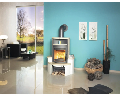 Hark Avenso GT ECOplus keramische houtkachel, crème, 8 kW