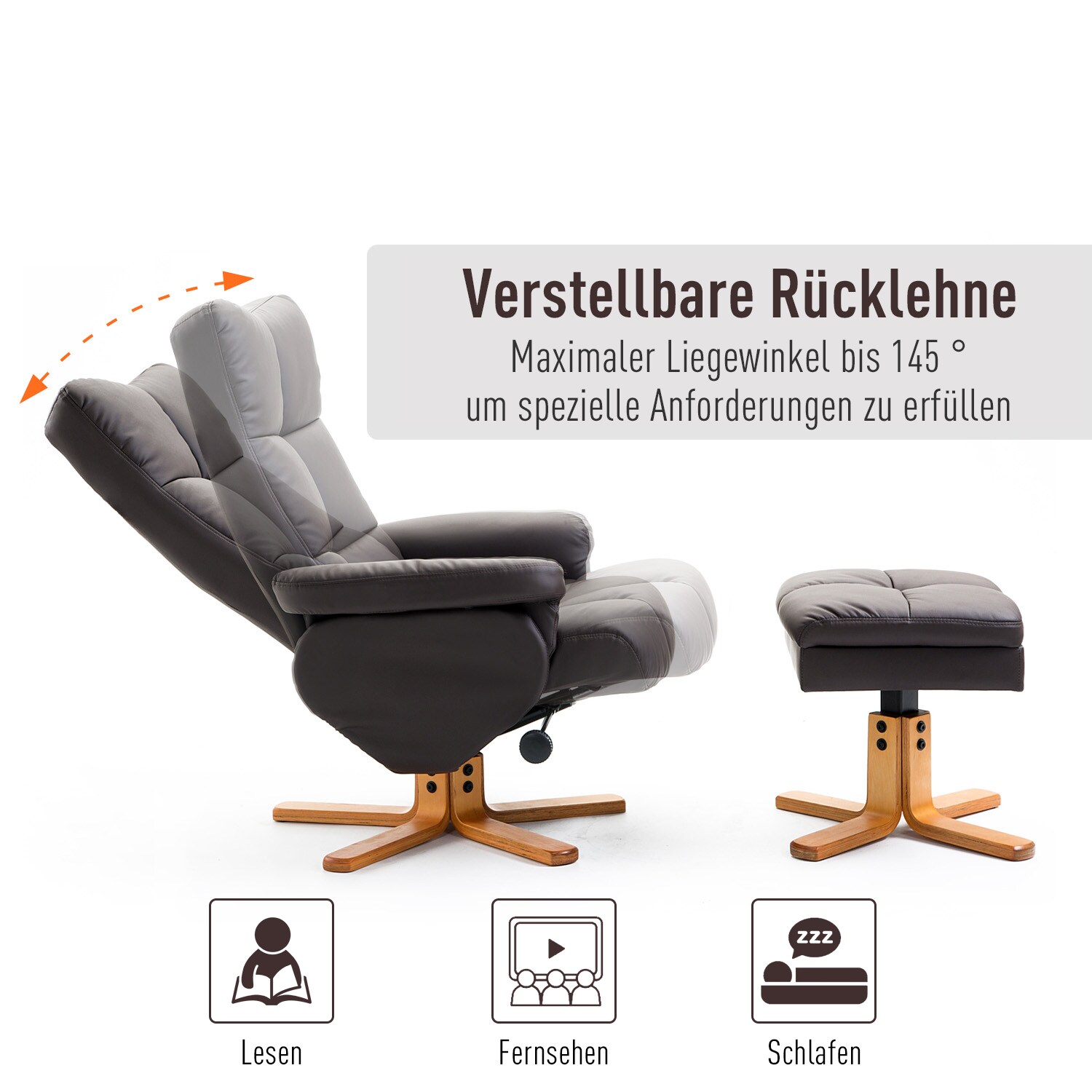 HOMCOM Fernsehsessel mit Hocker