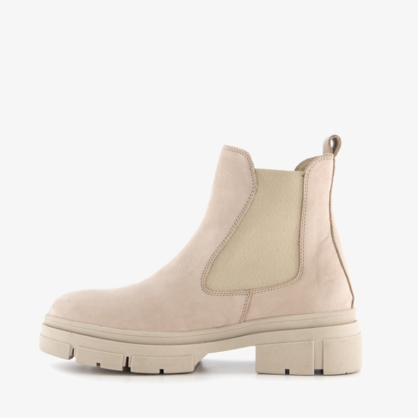 Tamaris leren dames chelsea boots beige