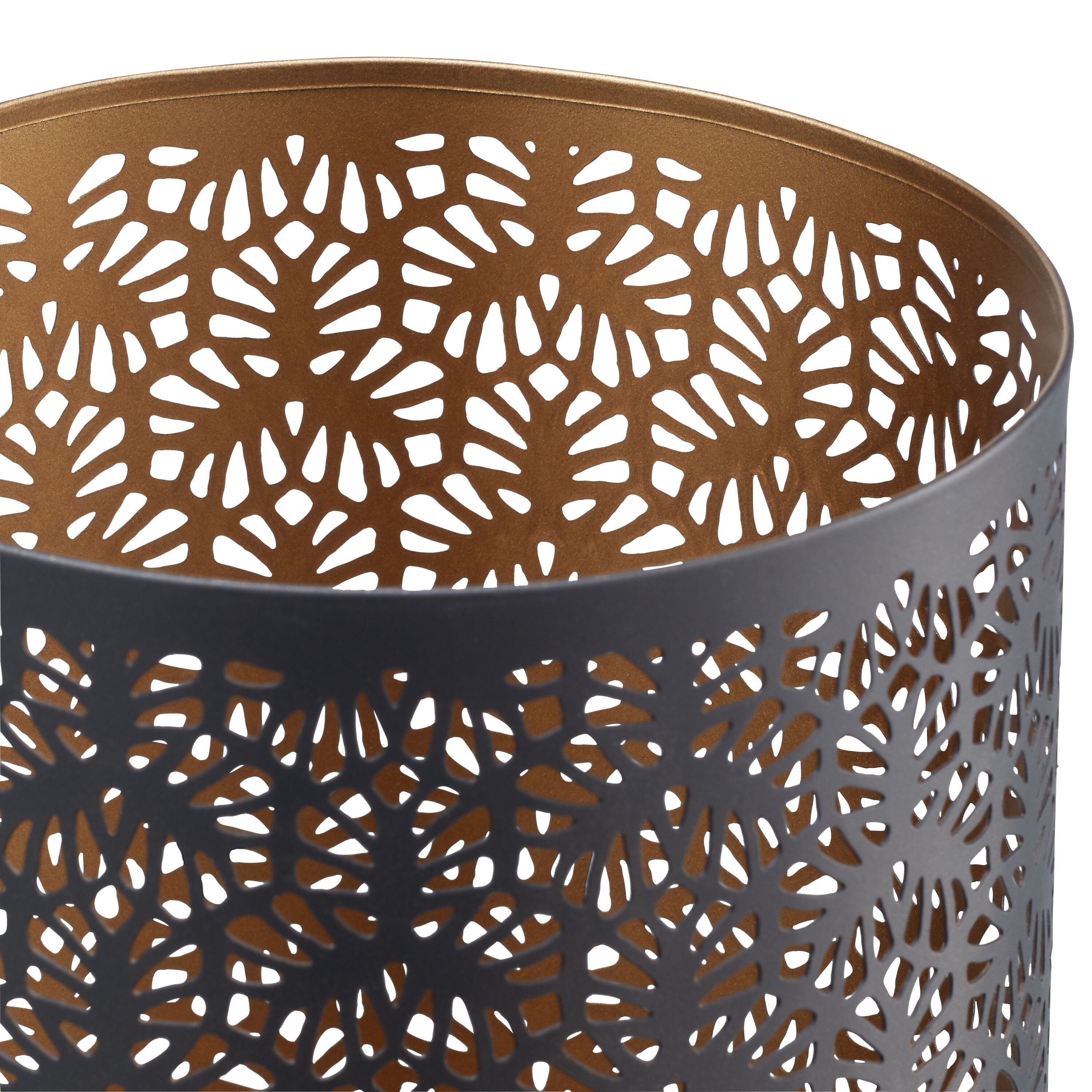CATHRIN Windlicht - Gold, Schwarz / B: 14.0 cm x T: 14.0 cm x H: 20.0 cm