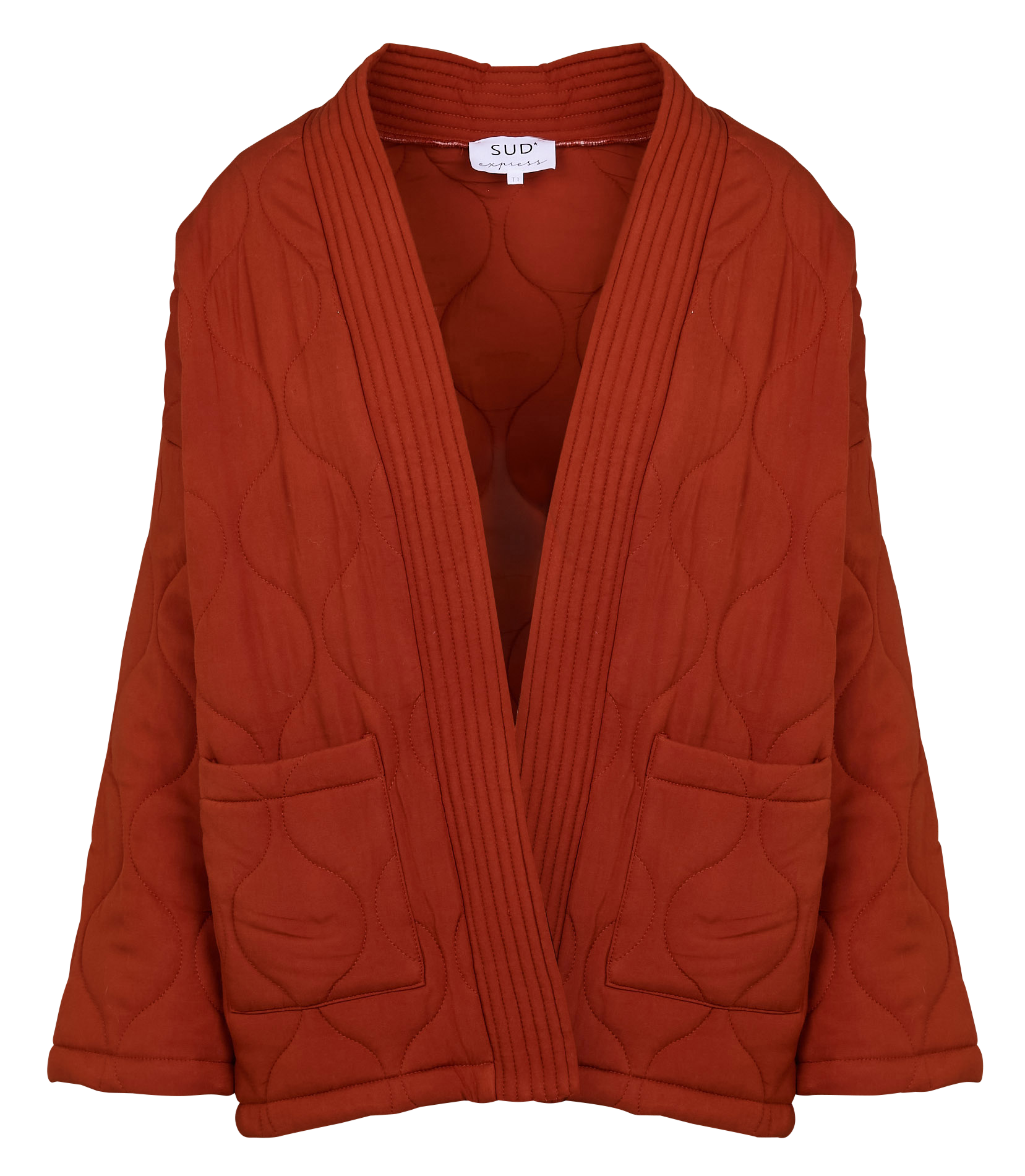 VOLITA - Veste ample col châle matelassé | Rouge