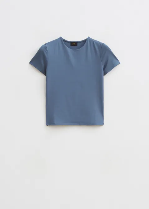 T-shirt met cropped model blauw (BLW.M)