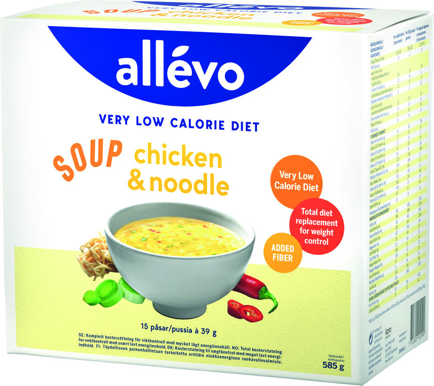 Allevo VLCD suppe chicken & noodle 15 x 39 g